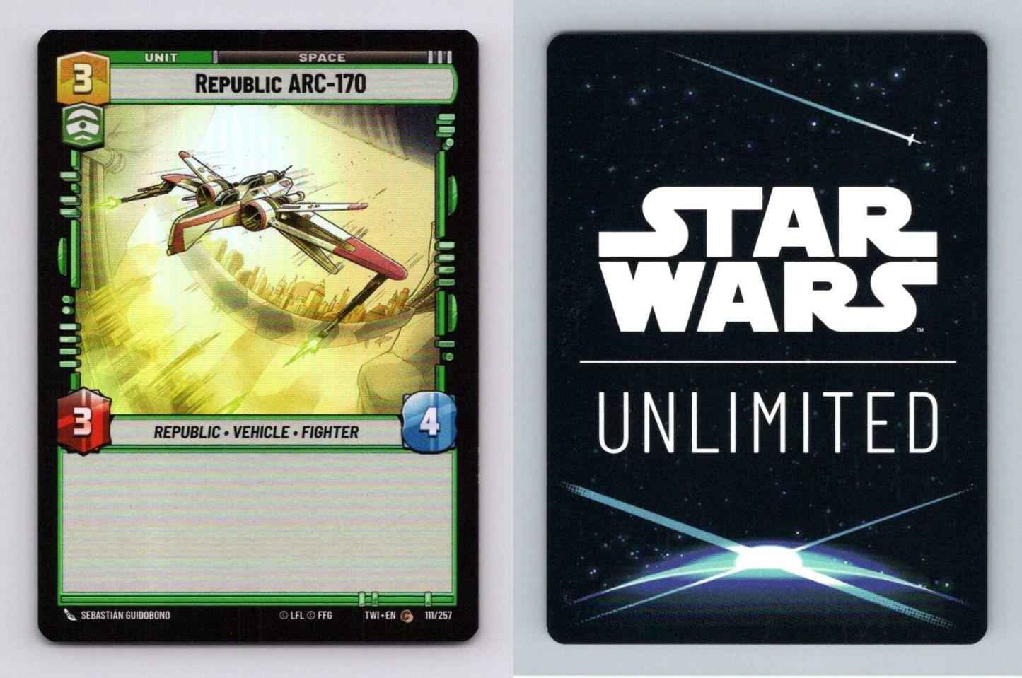 Republic ARC-170 #111 Star Wars Unlimited Twilight Of Republic Common Foil TCG-Breakoutcards