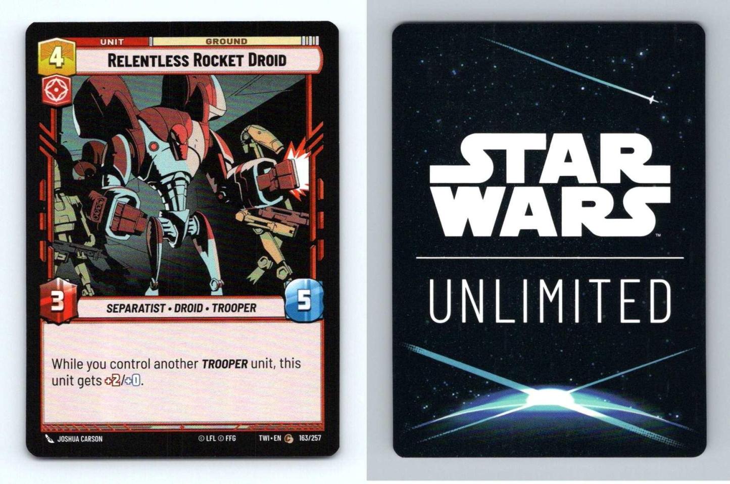 Relentless Rocket Droid #163 Star Wars Unl Twilight Republic Common Foil TCG-Breakoutcards