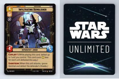 Infiltrating Demolisher #182 Star Wars Unl Twilight Republic Common Foil TCG-Breakoutcards
