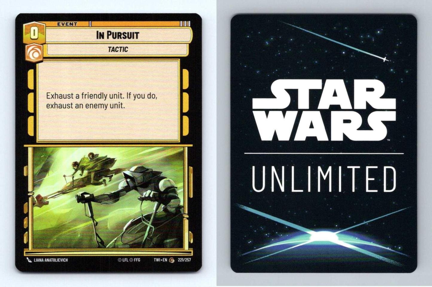 In Pursuit #221 Star Wars Unlimited Twilight Of The Republic Common Foil TCG-Breakoutcards