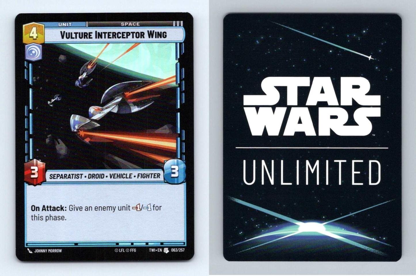 Vulture Interceptor Wing #63 Star Wars Unl Twilight Republic Uncommon Foil TCG-Breakoutcards