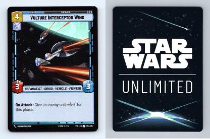 Vulture Interceptor Wing #63 Star Wars Unl Twilight Republic Uncommon Foil TCG-Breakoutcards