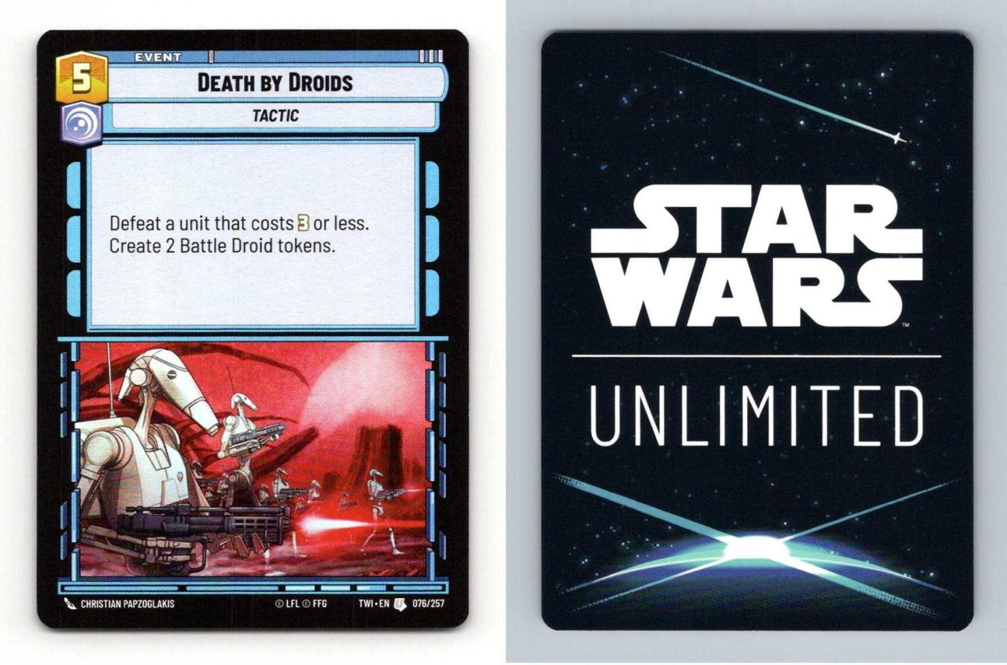 Death By Droids #076 Star Wars Unlimited Twilight Of Republic Uncommon Foil TCG-Breakoutcards