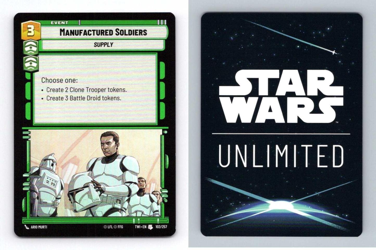 Manufactured Soldiers #102 Star Wars Unl Twilight Republic Uncommon Foil TCG-Breakoutcards
