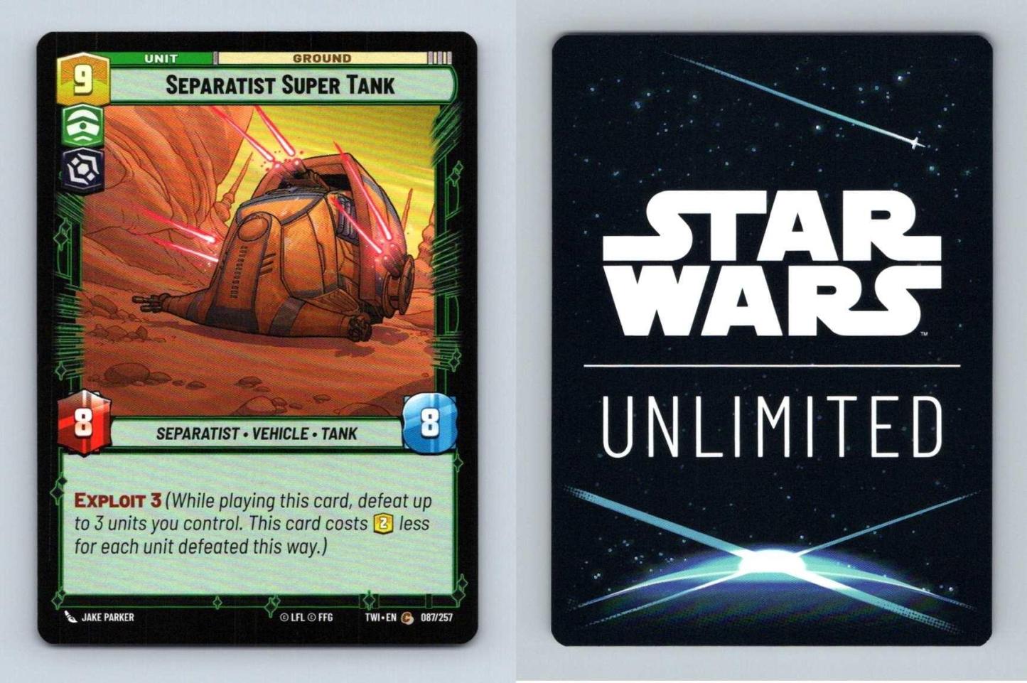 Separatist Super Tank #087 Star Wars Unlimited Twilight Of Republic Common TCG-Breakoutcards