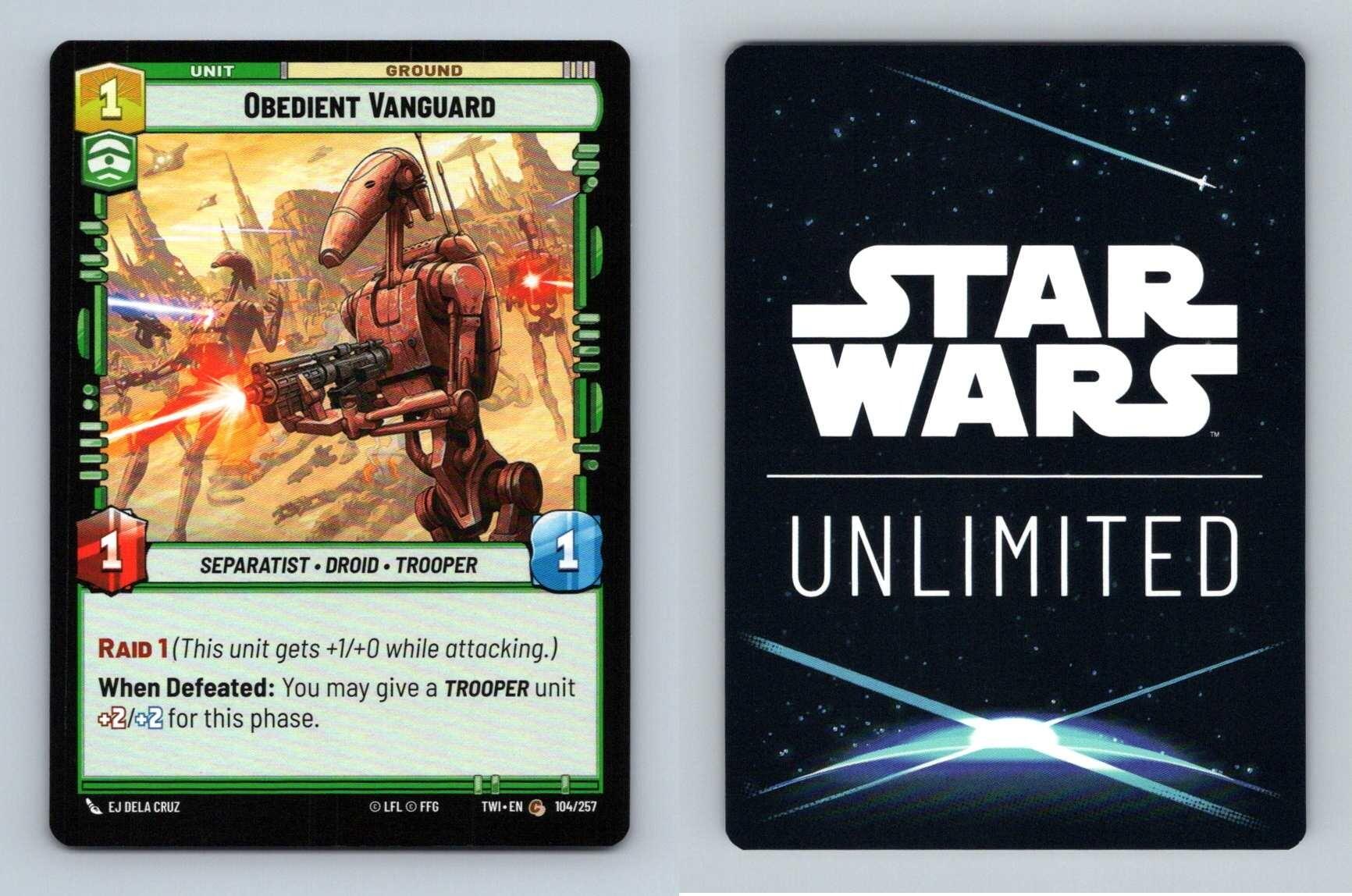 Obedient Vanguard #104 Star Wars Unlimited Twilight Of The Republic Common TCG-Breakoutcards