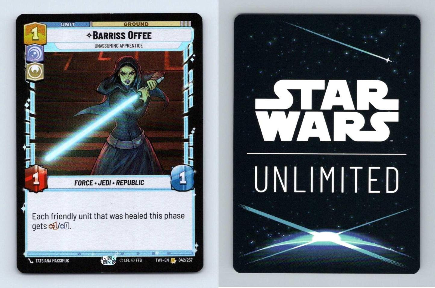Barriss Offee #042 Star Wars Unlimited Twilight Of The Republic Rare Foil TCG-Breakoutcards