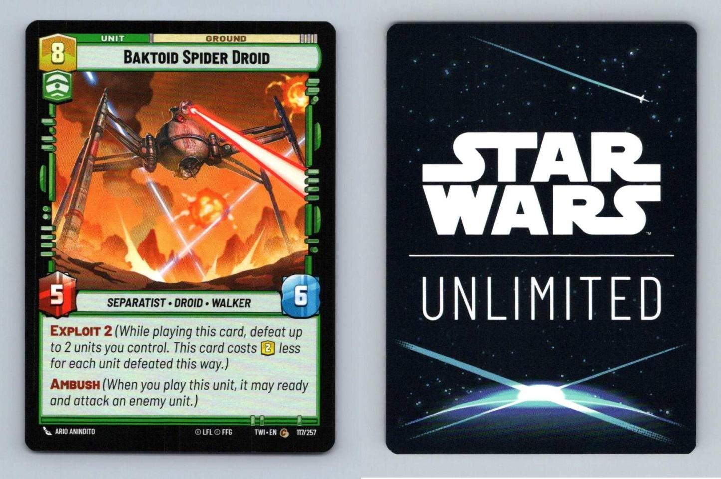 Baktoid Spider Droid #117 Star Wars Unlimited Twilight Of Republic Common TCG-Breakoutcards
