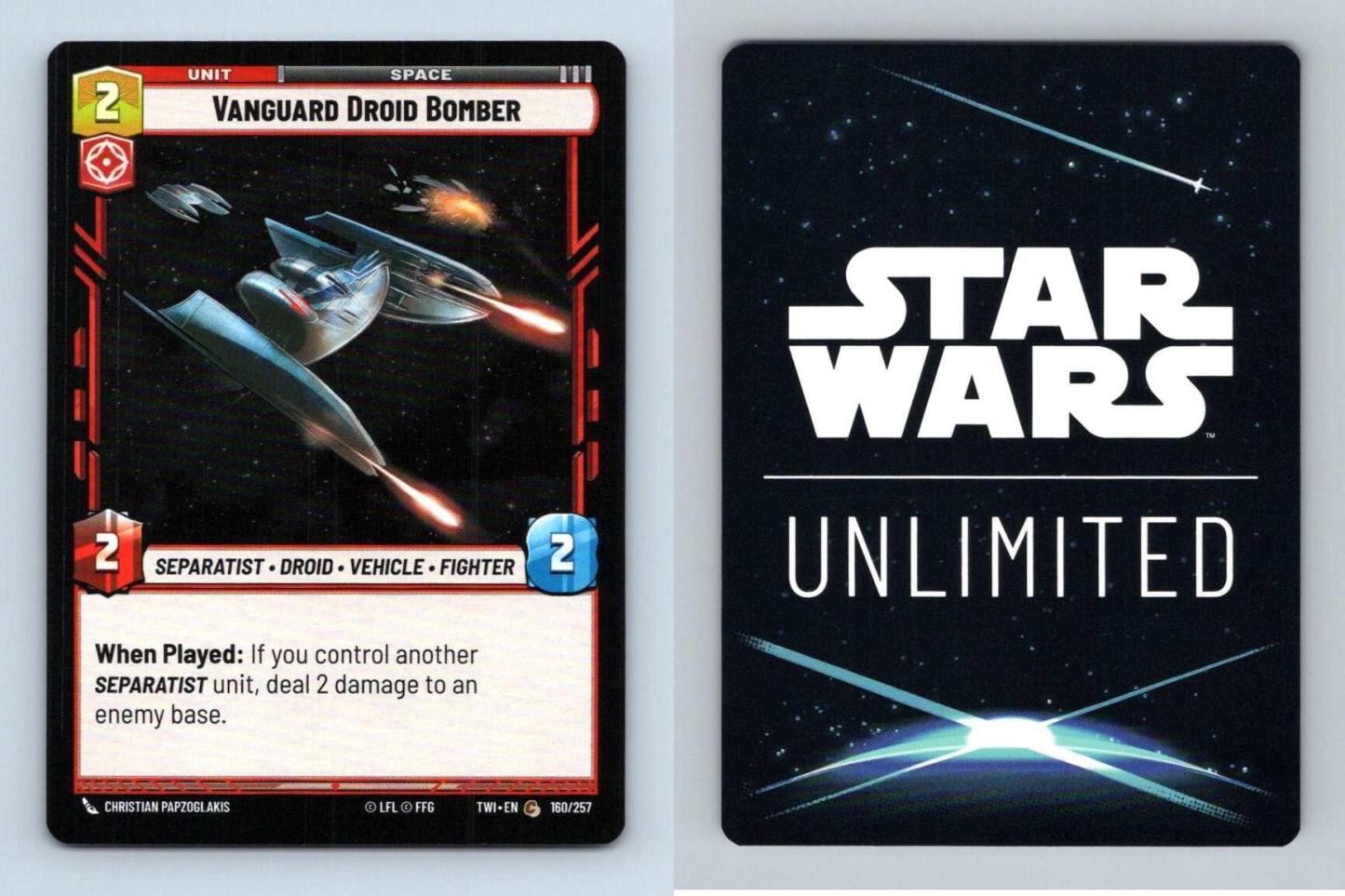 Vanguard Droid Bomber #160 Star Wars Unlimited Twilight Of Republic Common TCG-Breakoutcards