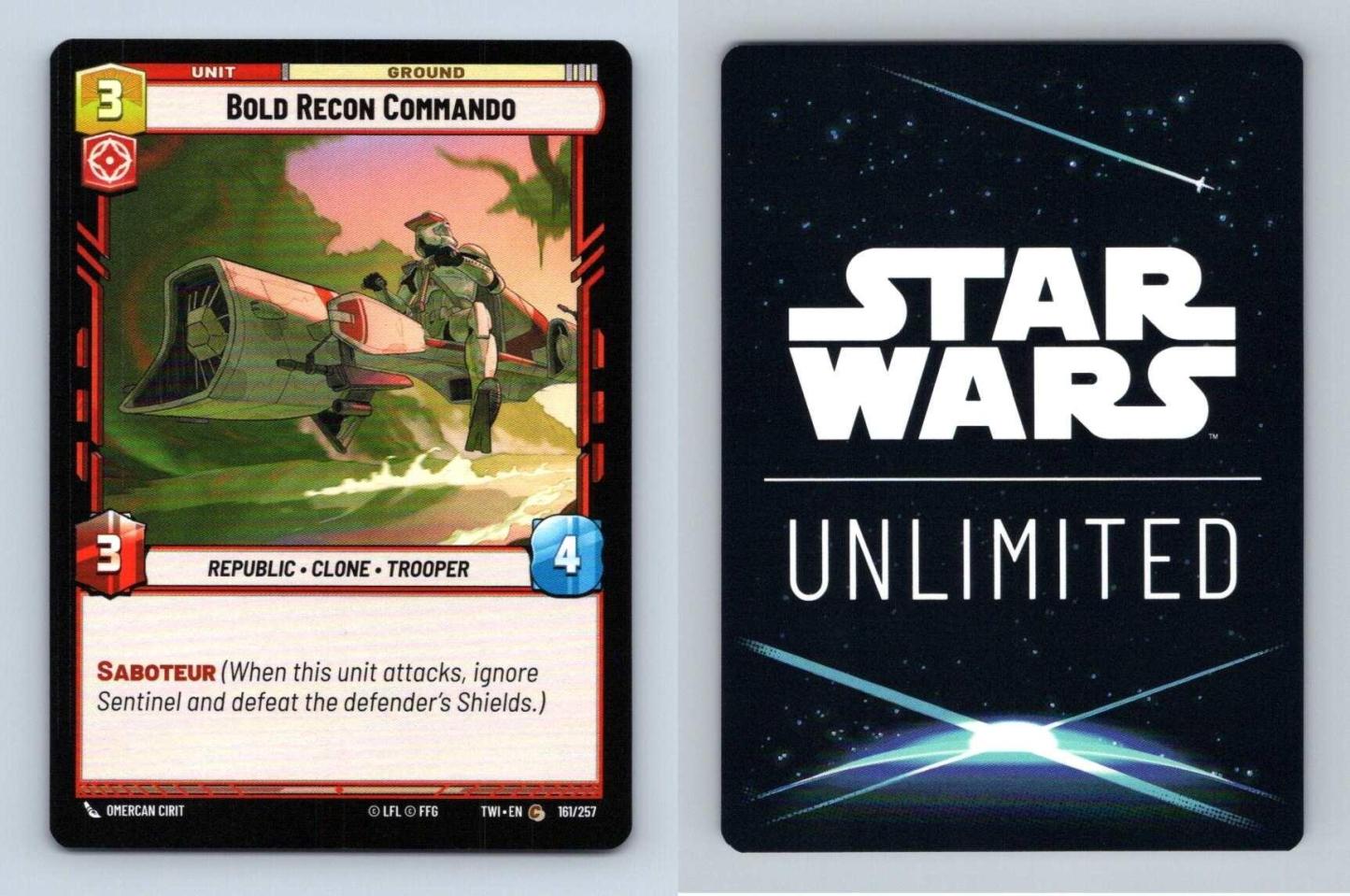 Bold Recon Commando #161 Star Wars Unlimited Twilight Of The Republic Common TCG-Breakoutcards