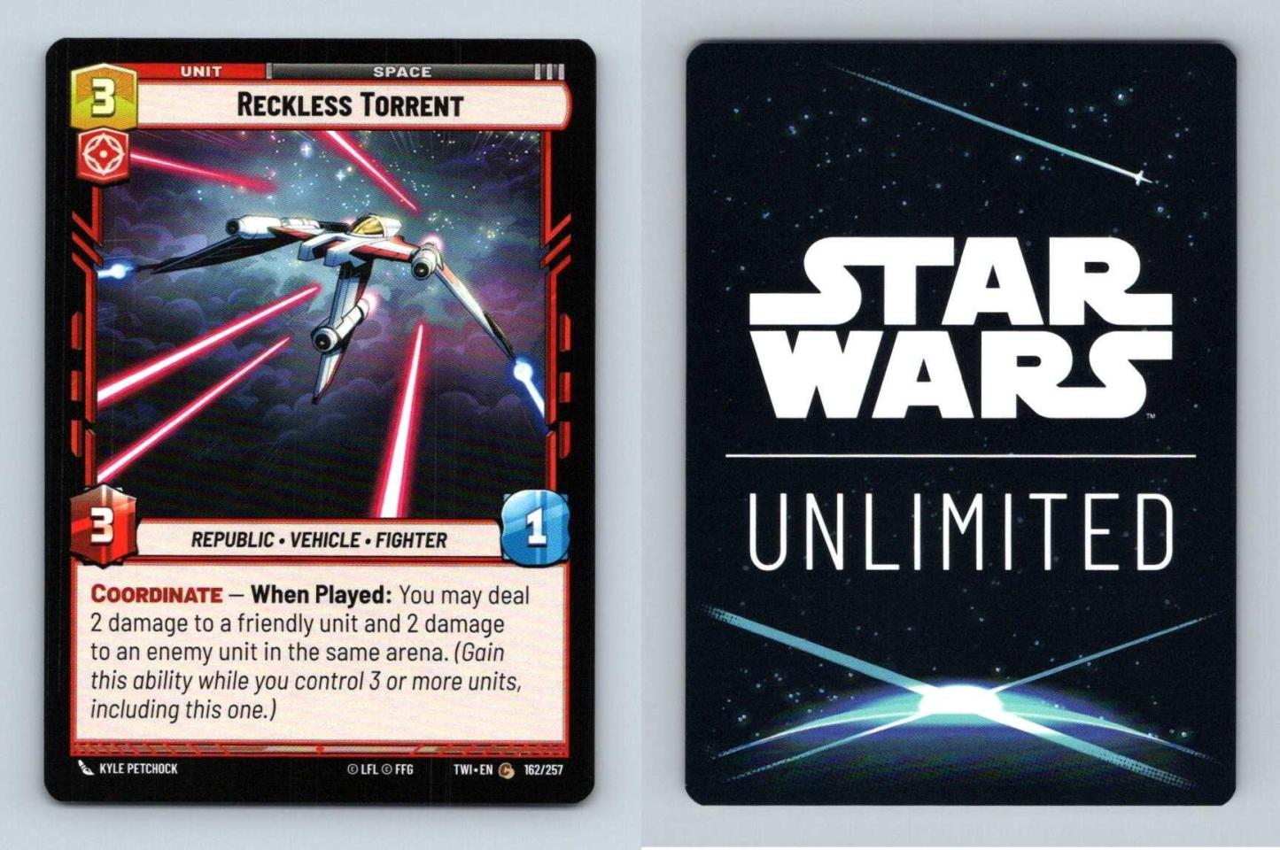 Reckless Torrent #162 Star Wars Unlimited Twilight Of The Republic Common TCG-Breakoutcards