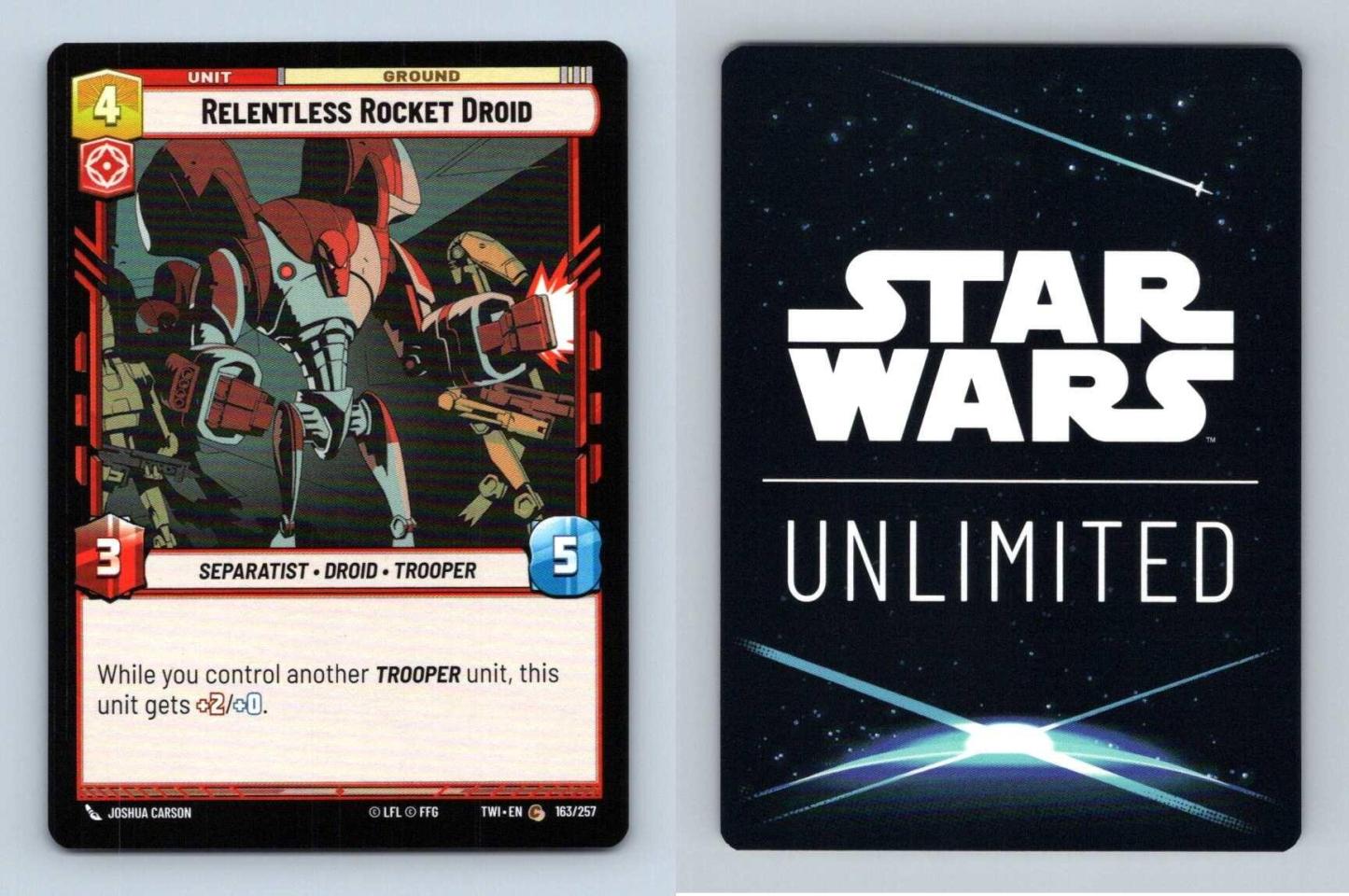 Relentless Rock Droid #163 Star Wars Unlimited Twilight Of Republic Common TCG-Breakoutcards
