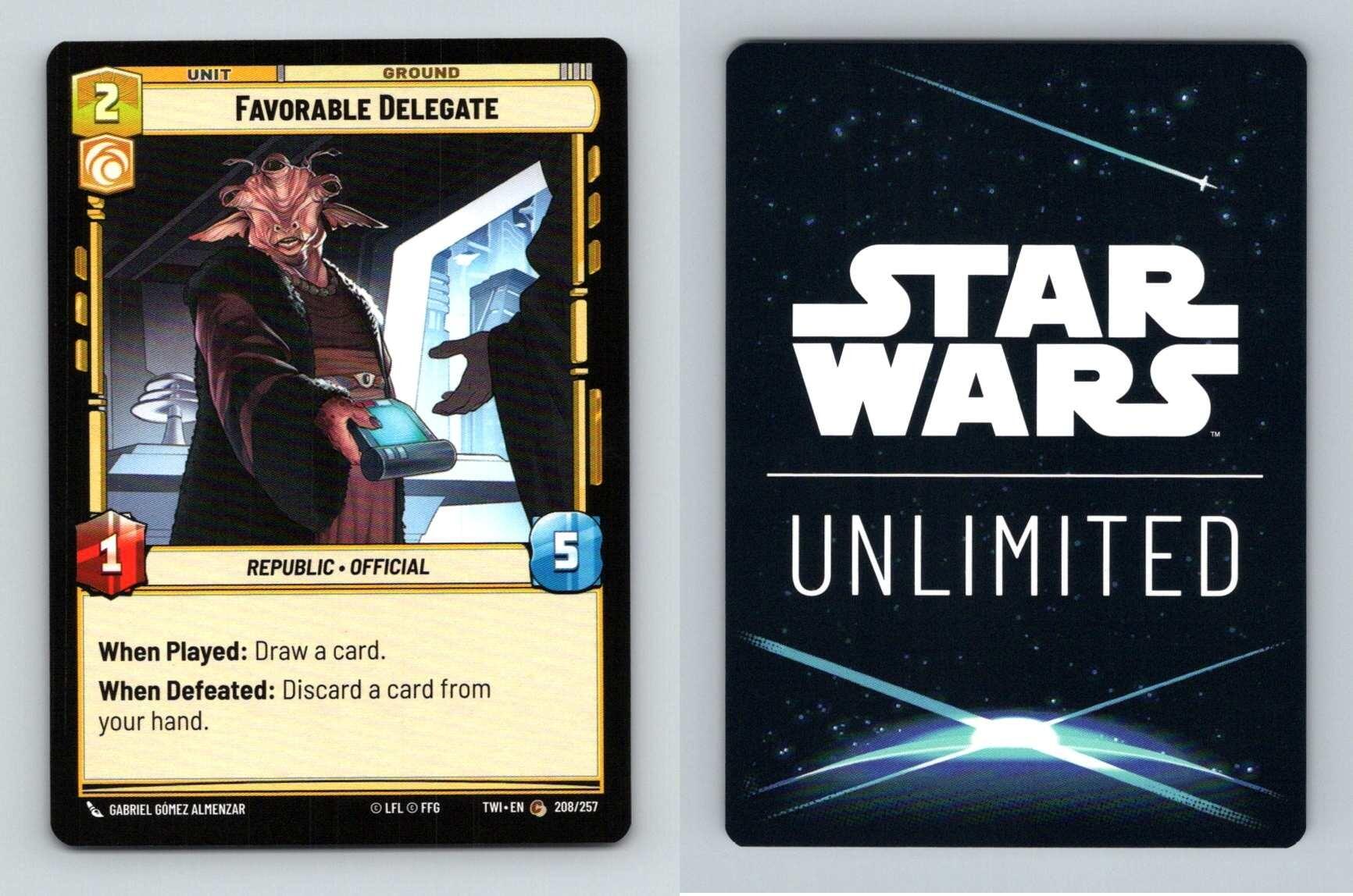 Favorable Delegate #208 Star Wars Unlimited Twilight Of The Republic Common TCG-Breakoutcards