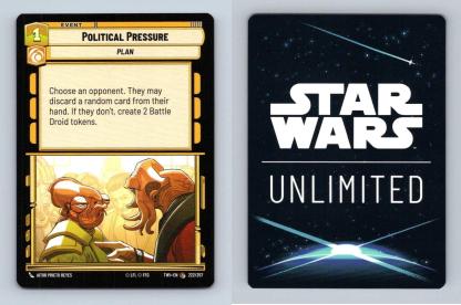 Political Pressure #222 Star Wars Unlimited Twilight Of The Republic Common TCG-Breakoutcards