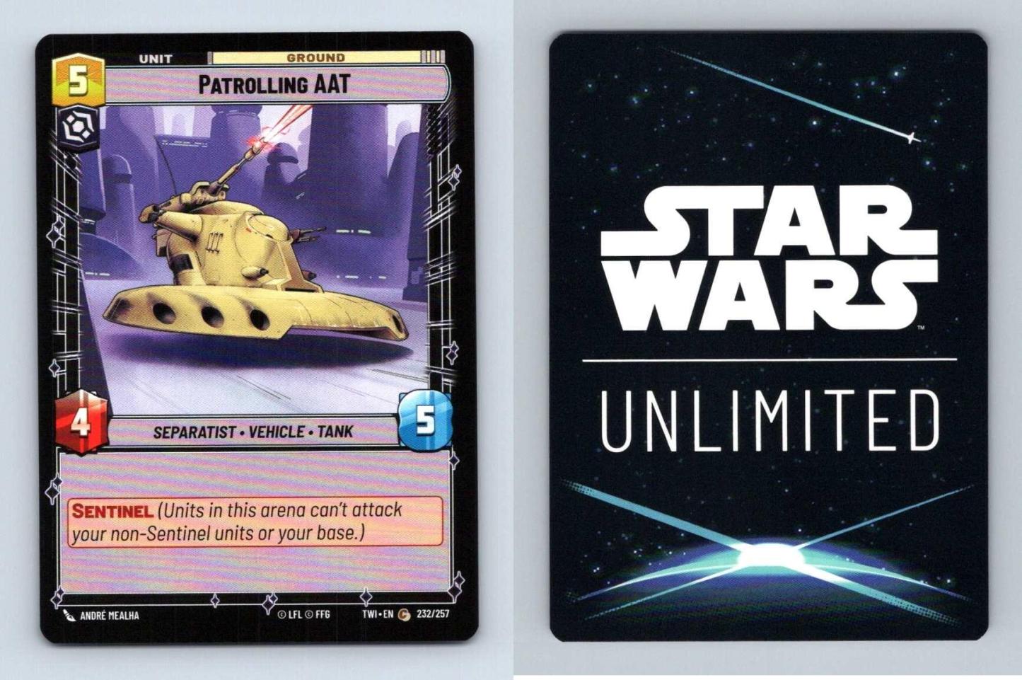 Patrolling AAT #232 Star Wars Unlimited Twilight Of The Republic 2024 Common TCG-Breakoutcards