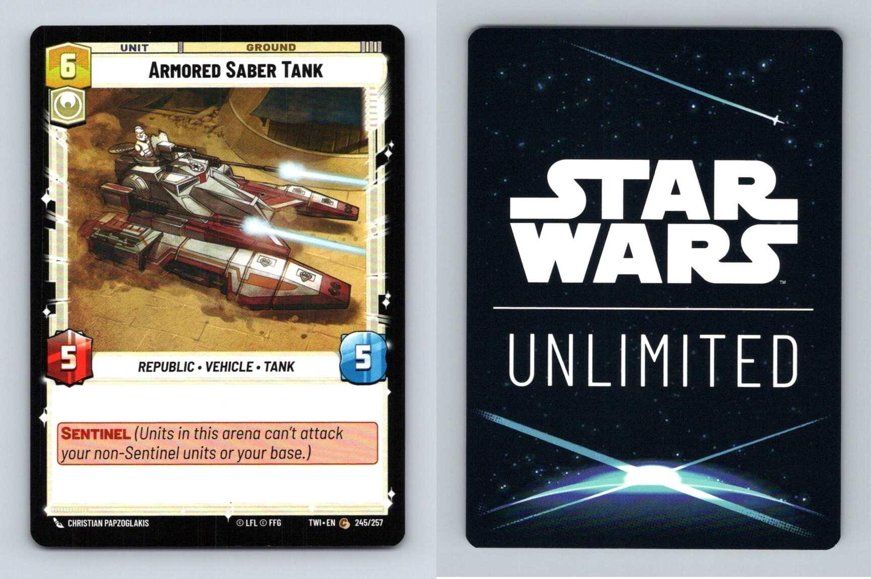 Armored Saber Tank #245 Star Wars Unlimited Twilight Of The Republic Common TCG-Breakoutcards