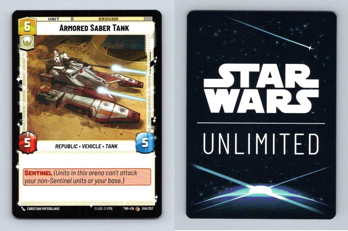 Armored Saber Tank #245 Star Wars Unlimited Twilight Of The Republic Common TCG-Breakoutcards
