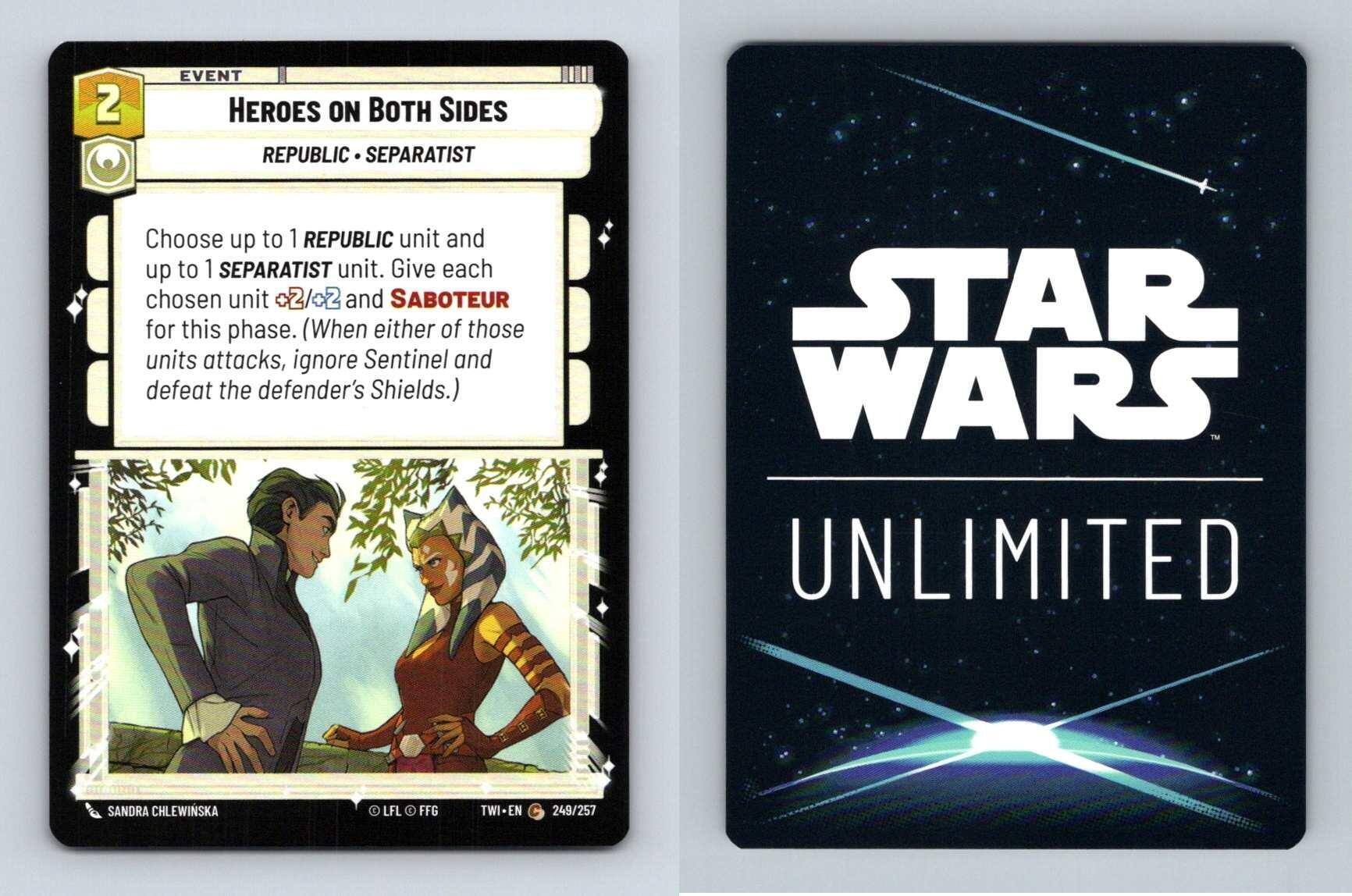 Heroes On Both Sides #249 Star Wars Unlimited Twilight Of Republic Common TCG-Breakoutcards