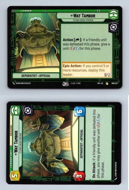 Wat Tambor #006/257 Star Wars Unlimited Twilight Of The Republic 2024 Rare TCG-Breakoutcards