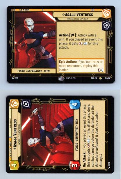 Asajj Ventress #014 Star Wars Unlimited Twilight Of The Republic 2024 Rare TCG-Breakoutcards