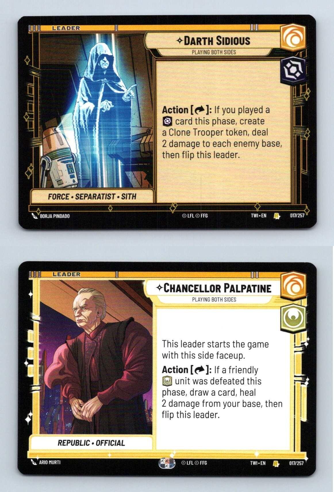 Darth Sidious / Palpatine #17 Star Wars Unlimited Twilight Of Republic Rare TCG-Breakoutcards