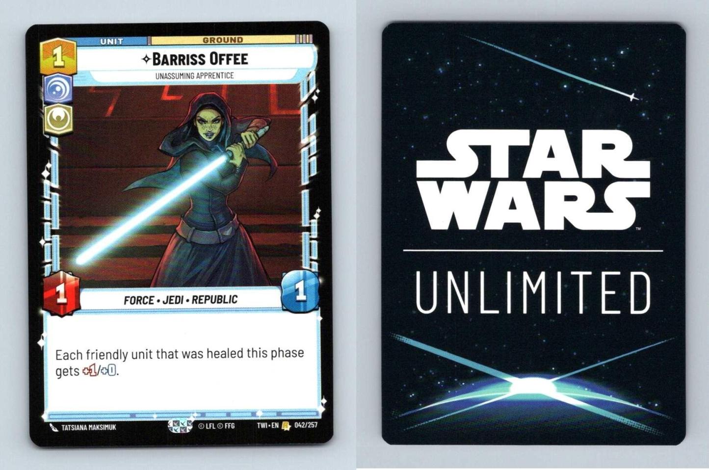 Barriss Offee #042 Star Wars Unlimited Twilight Of The Republic 2024 Rare TCG-Breakoutcards