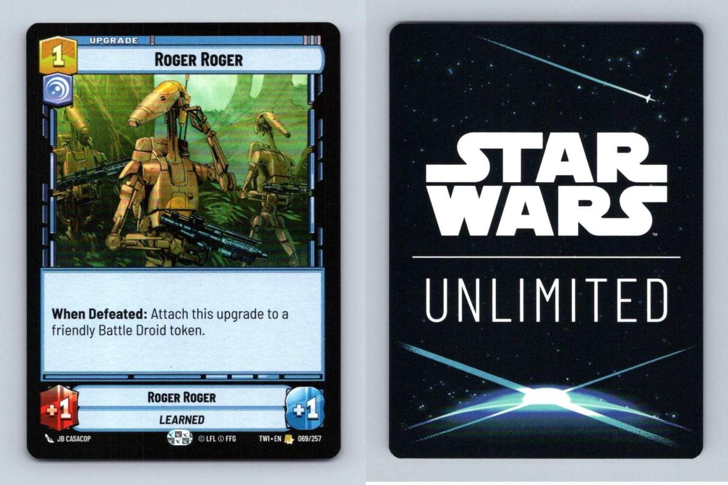 Roger Roger #069/257 Star Wars Unlimited Twilight Of The Republic 2024 Rare TCG-Breakoutcards