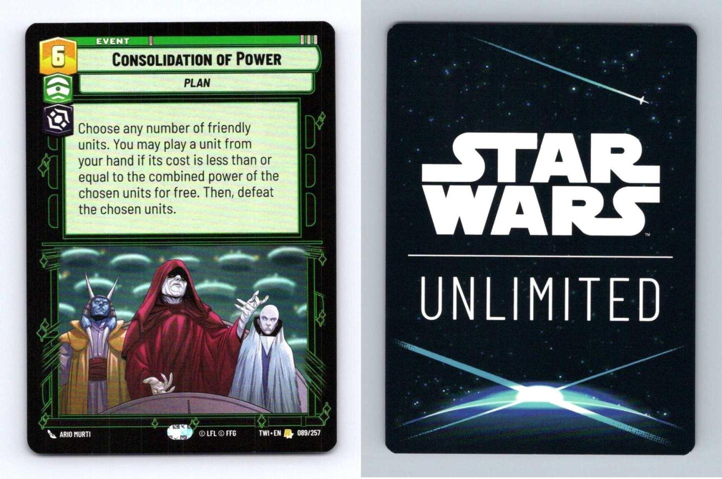 Consolidation Of Power #89 Star Wars Unlimited Twilight Of The Republic Rare TCG-Breakoutcards
