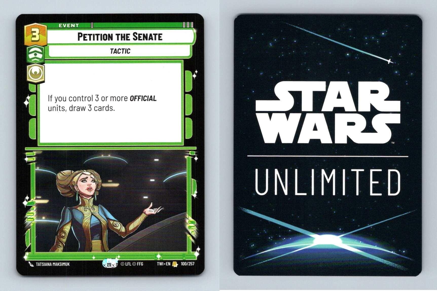 Petition The Senate #100 Star Wars Unlimited Twilight Of The Republic Rare TCG-Breakoutcards