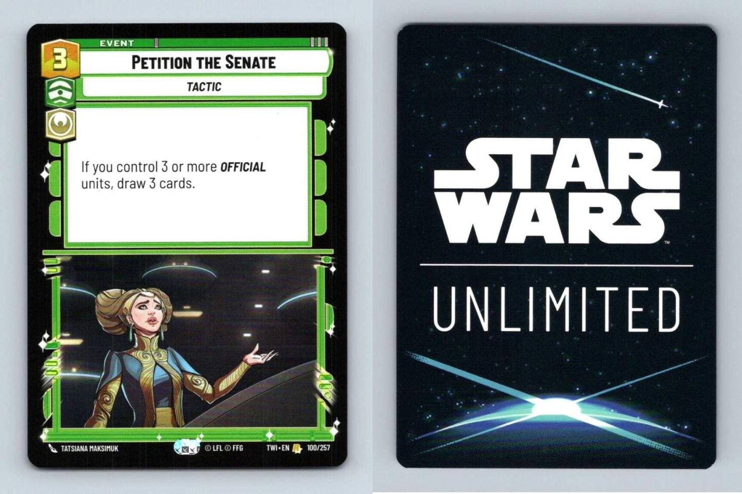 Petition The Senate #100 Star Wars Unlimited Twilight Of The Republic Rare TCG-Breakoutcards