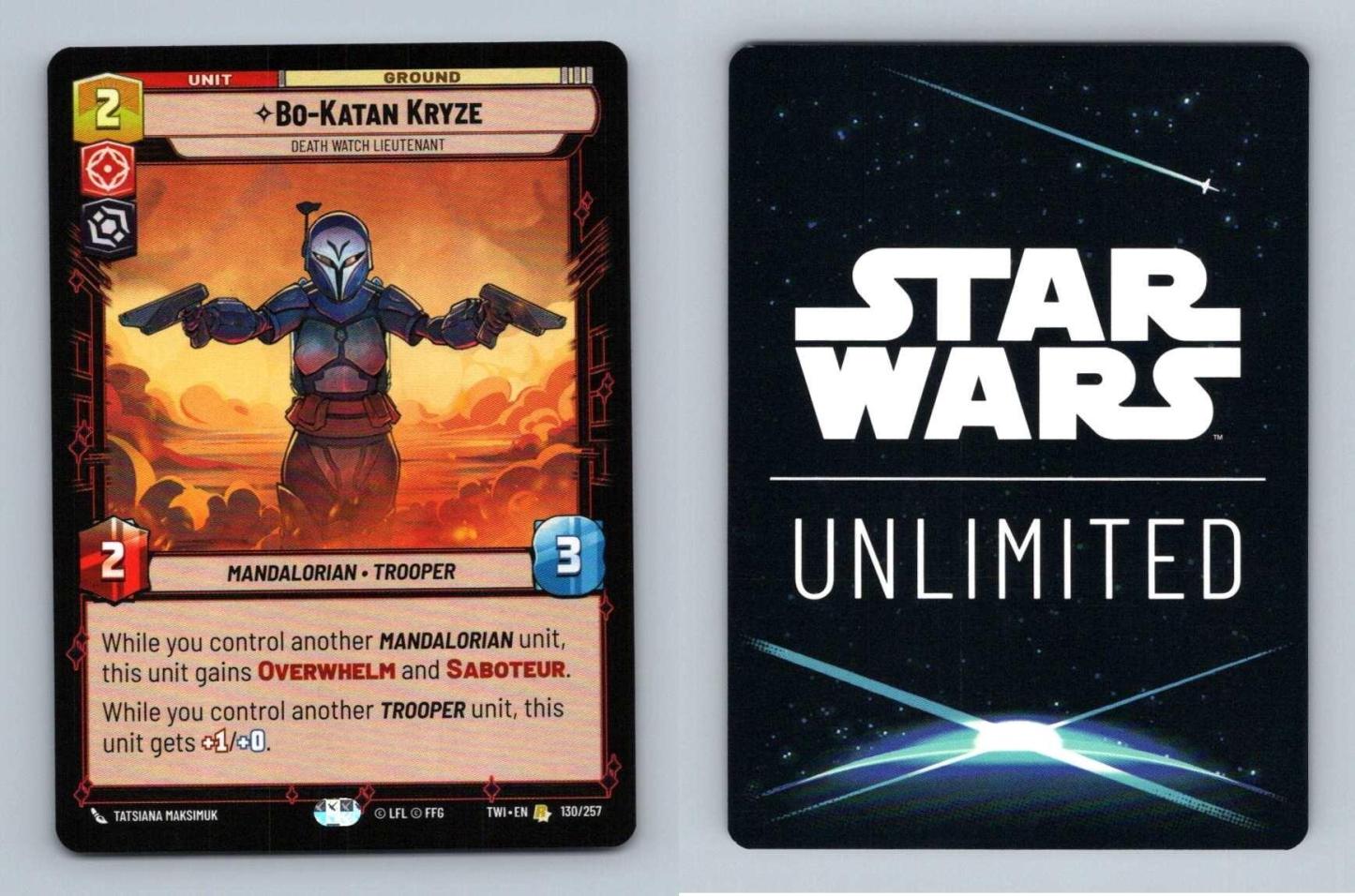 Bo-Katan Kryze #130 Star Wars Unlimited Twilight Of The Republic 2024 Rare TCG-Breakoutcards