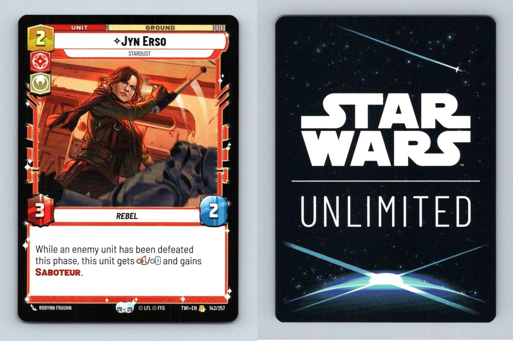 Jyn Erso #143/257 Star Wars Unlimited Twilight Of The Republic 2024 Rare TCG-Breakoutcards