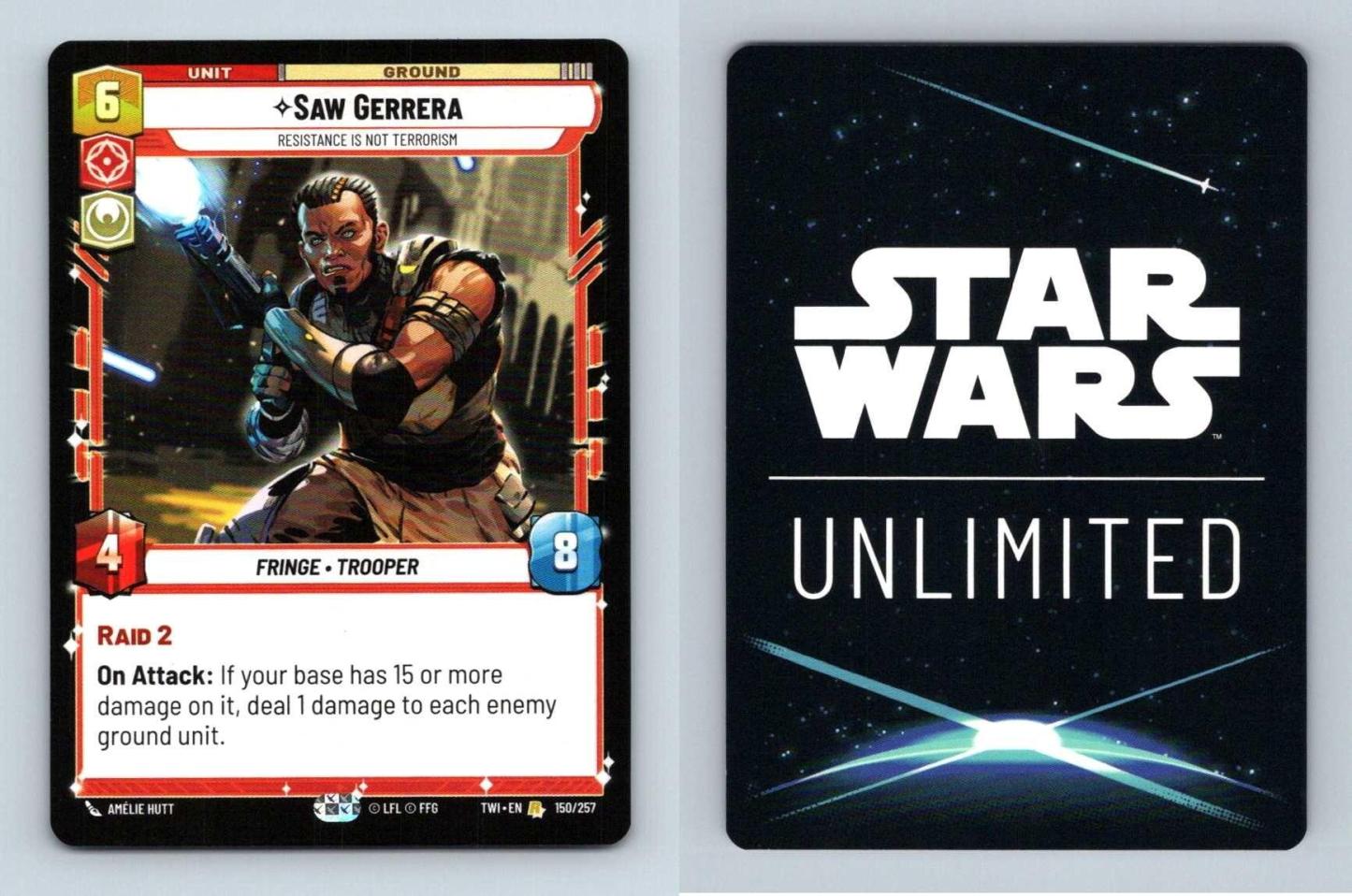 Saw Gerrera #150/257 Star Wars Unlimited Twilight Of The Republic 2024 Rare TCG-Breakoutcards