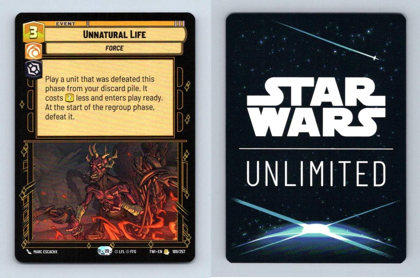 Unnatural Life #189 Star Wars Unlimited Twilight Of The Republic 2024 Rare TCG-Breakoutcards