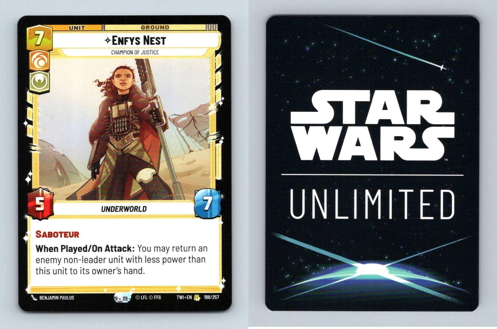 Enfys Nest #198/257 Star Wars Unlimited Twilight Of The Republic 2024 Rare TCG-Breakoutcards