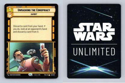 Unmasking The Conspiracy #223 Star Wars Unlimited Twilight Of Republic Rare TCG-Breakoutcards
