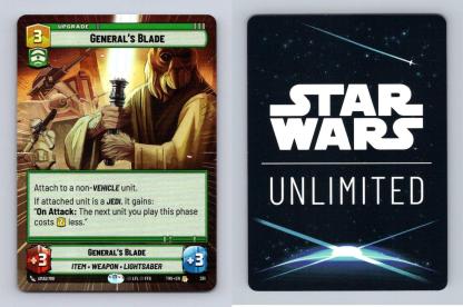 Generals Blade #391 Star Wars Unlimited Twilight Of Republic Rare Hyperspace TCG-Breakoutcards