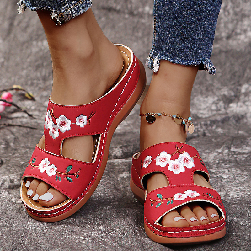 🔥Last Day Promotion 50% OFF - Women's Plum Blossom Design Wedge Sandals