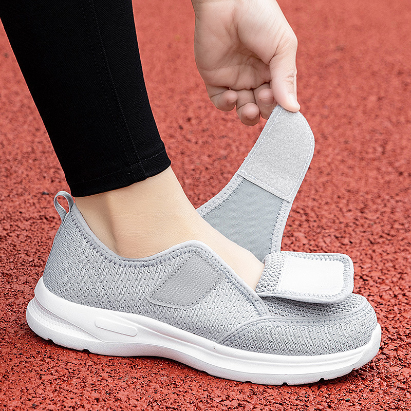 🔥Last Day Promotion 50% OFF - Ladies Wide Fit Orthopaedic Mesh Walking Trainers Touch Fastener Easy Slip On Breathable Cushioned Walking Shoes For Sensitive & Swollen Feet