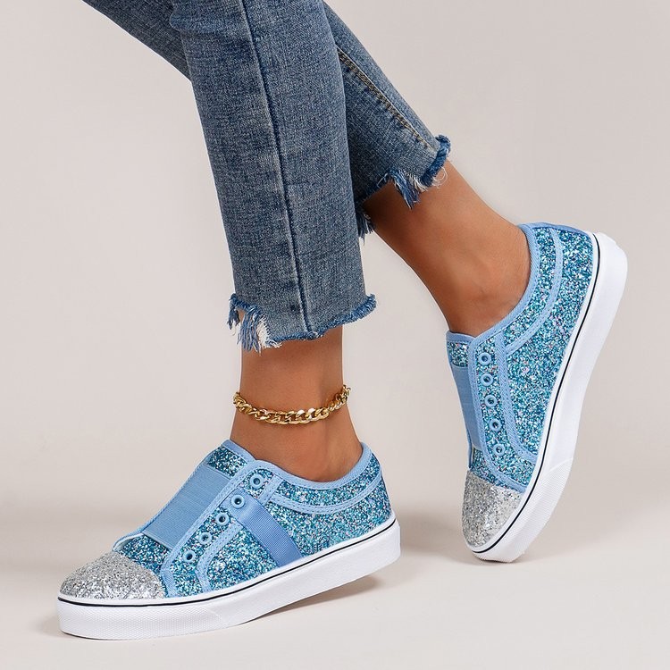 🔥Last Day Promotion 50% OFF - Women’s Shiny Glitter Slip On Trainers