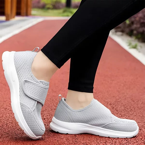 🔥Last Day Promotion 50% OFF - Ladies Wide Fit Orthopaedic Mesh Walking Trainers Touch Fastener Easy Slip On Breathable Cushioned Walking Shoes For Sensitive & Swollen Feet