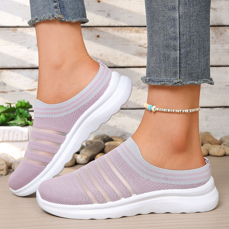🔥Last Day Promotion 50% OFF - Women's Breathable Backless Slip-On Mule Trainers Lightweight Cushioned Insole Easy Wear