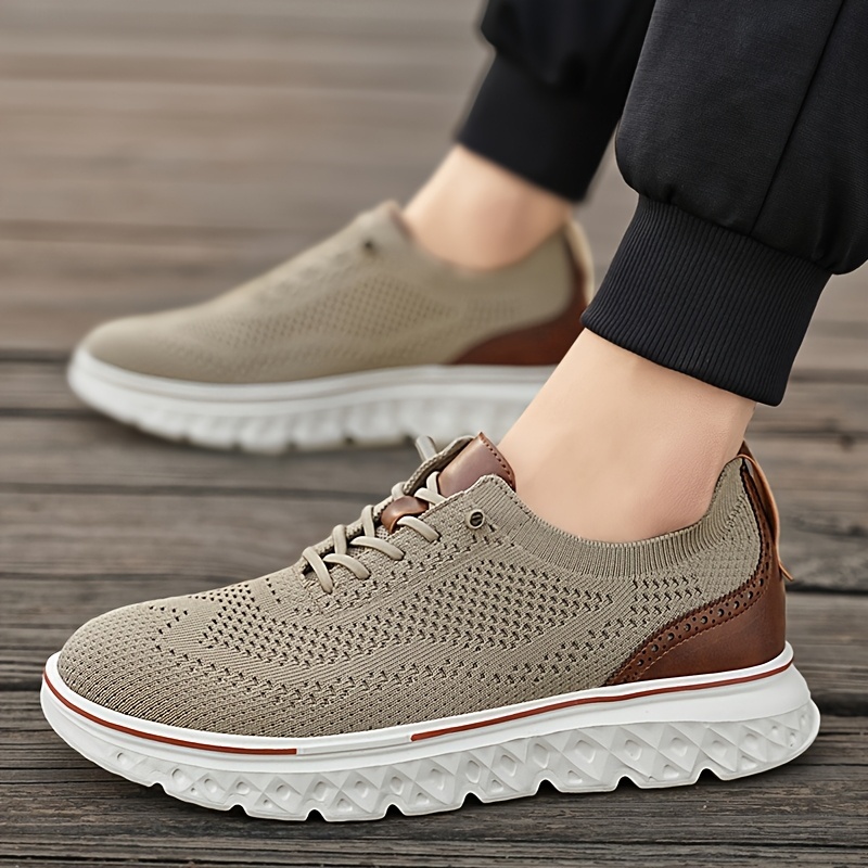 🔥LAST DAY - 50% OFF🛒Men's Orthopaedic Breathable Knit Brogue Sneakers | Ergonomic Pain-Relief Walking Shoes with Arch Support