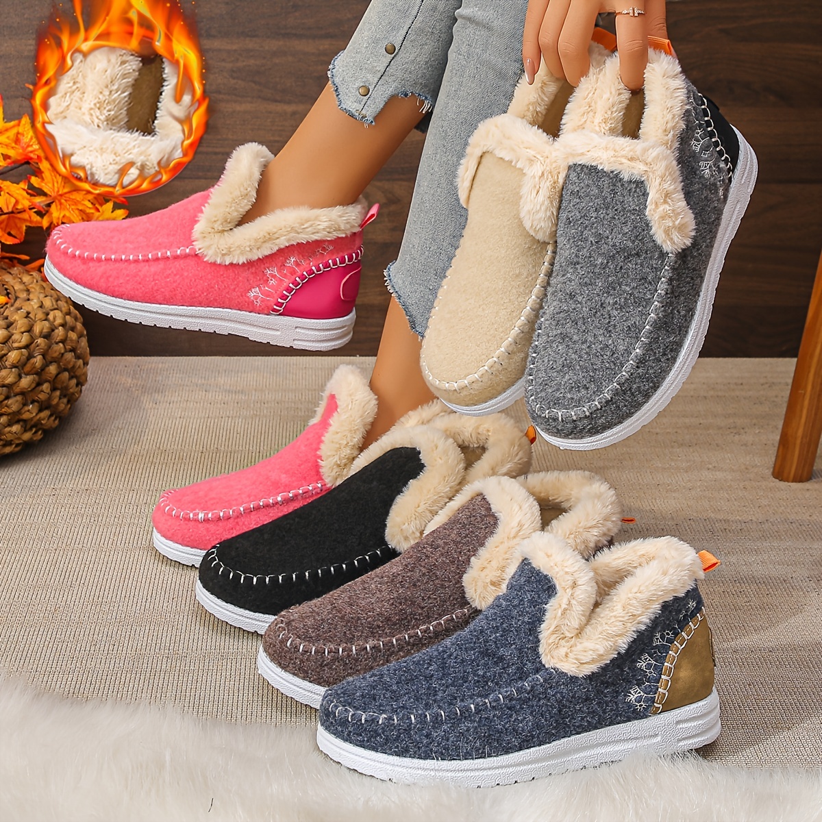 🔥Last Day Promotion 50% OFF - Women's Handcrafted Comfortable Slip-On Snow Boots