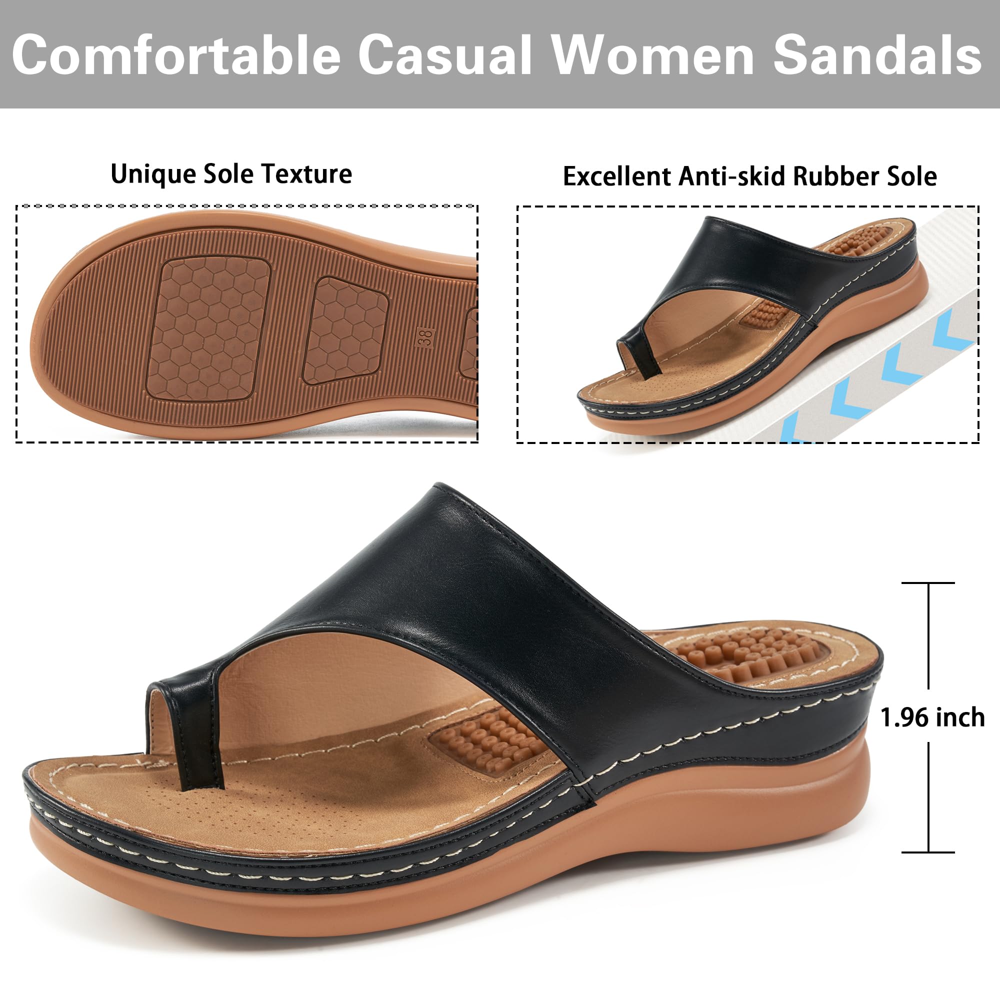 🔥Last Day Promotion 50% OFF - Womens Comfort Wedge Sandals: Soft Cushion & Orthopedic for All-Day Walking