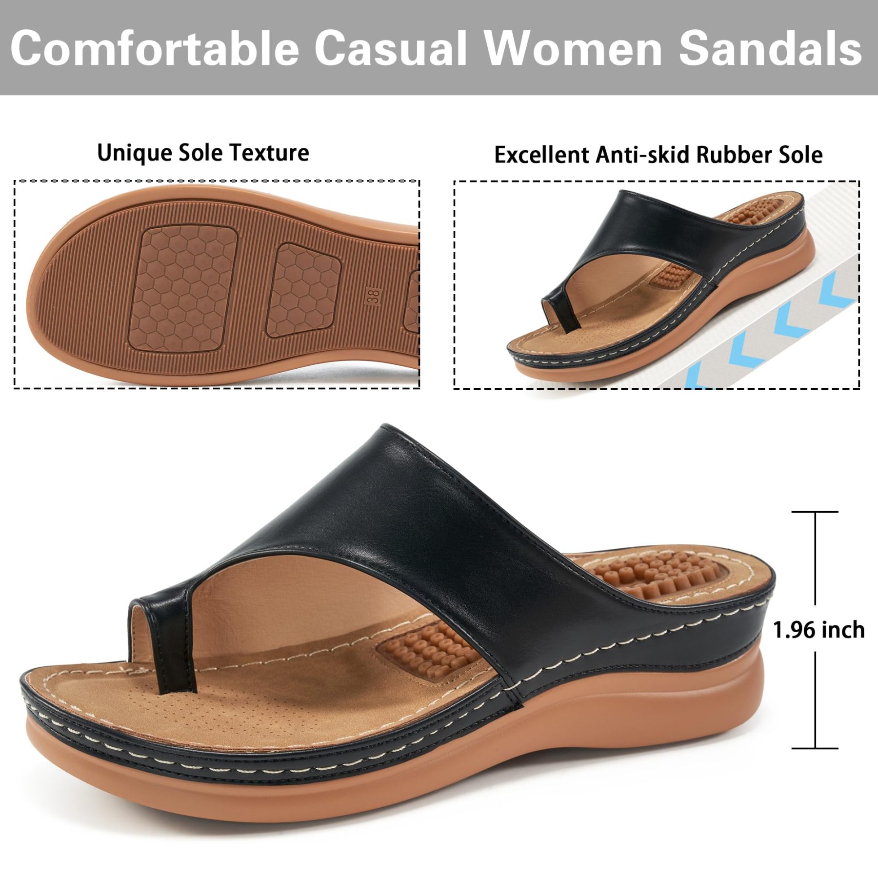 🔥Last Day Promotion 50% OFF - Womens Comfort Wedge Sandals: Soft Cushion & Orthopedic for All-Day Walking