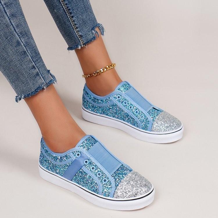 🔥Last Day Promotion 50% OFF - Women’s Shiny Glitter Slip On Trainers