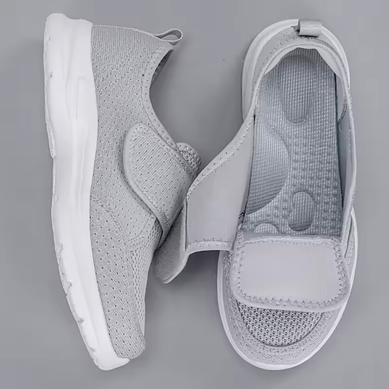 🔥Last Day Promotion 50% OFF - Ladies Wide Fit Orthopaedic Mesh Walking Trainers Touch Fastener Easy Slip On Breathable Cushioned Walking Shoes For Sensitive & Swollen Feet