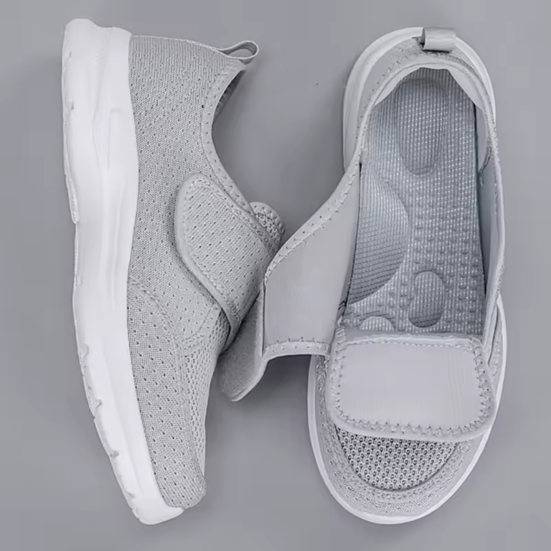 🔥Last Day Promotion 50% OFF - Ladies Wide Fit Orthopaedic Mesh Walking Trainers Touch Fastener Easy Slip On Breathable Cushioned Walking Shoes For Sensitive & Swollen Feet