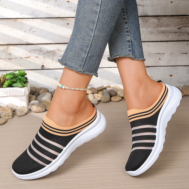 🔥Last Day Promotion 50% OFF - Women's Breathable Backless Slip-On Mule Trainers Lightweight Cushioned Insole Easy Wear